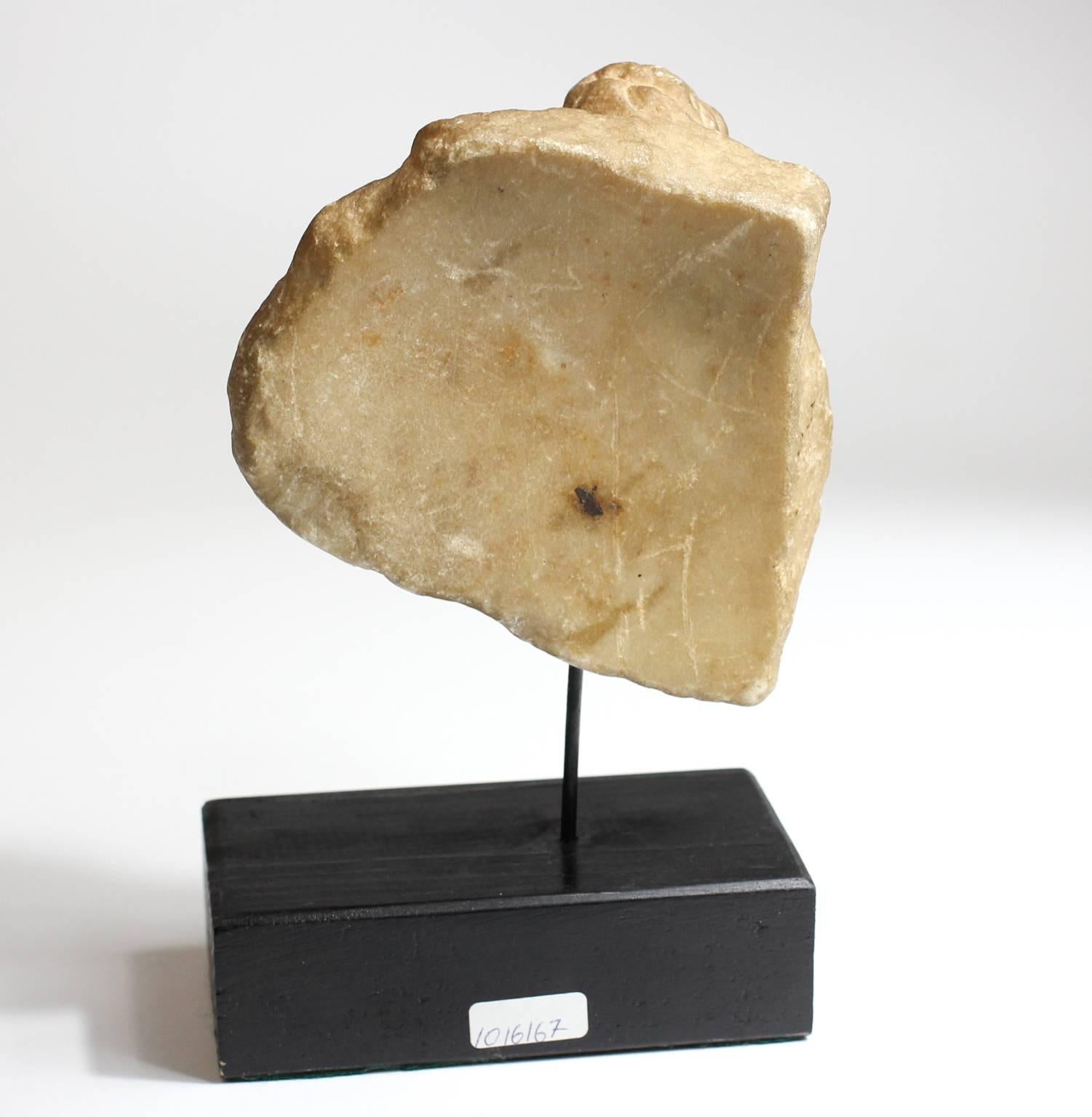 Early Byzantine Christian Marble Font Fragment, St John, 12th-13th Century In Fair Condition In Geelong, Victoria