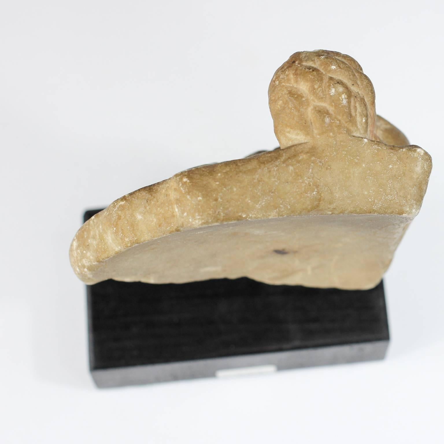 Early Byzantine Christian Marble Font Fragment, St John, 12th-13th Century 3