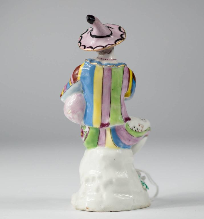 Bow Figure of Harlequin Playing Bagpipes, circa 1765 For Sale at 1stDibs