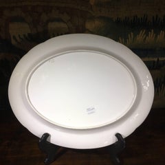 Large Spode Oval Platter, Moulded and Painted Flowers, Pat. 1943, circa 1815