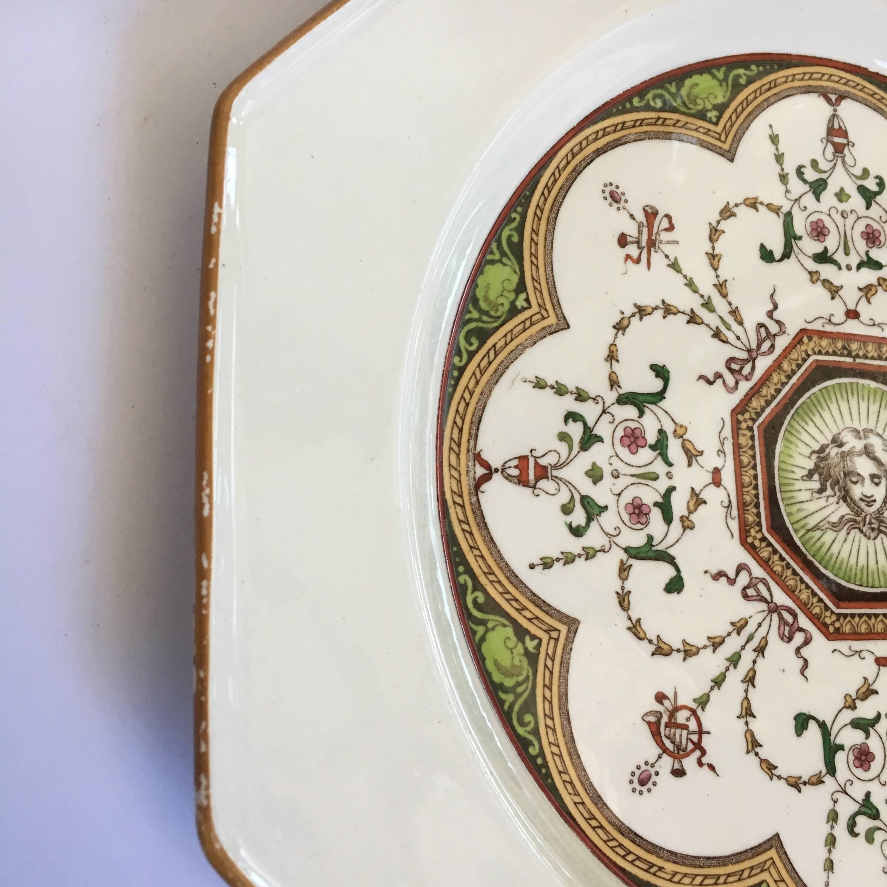 Late 19th Century Minton Aesthetic Plate, Holland Pattern, 1888 For Sale