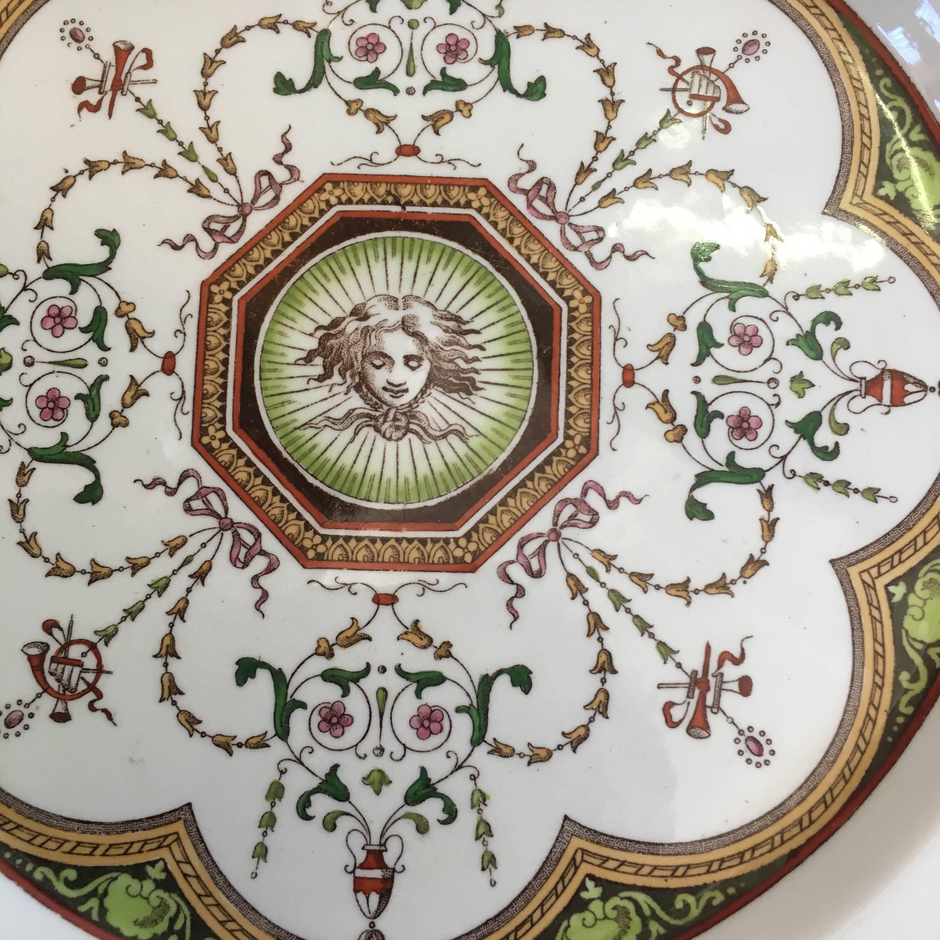 Enamel Minton Aesthetic Plate, Holland Pattern, 1888 For Sale