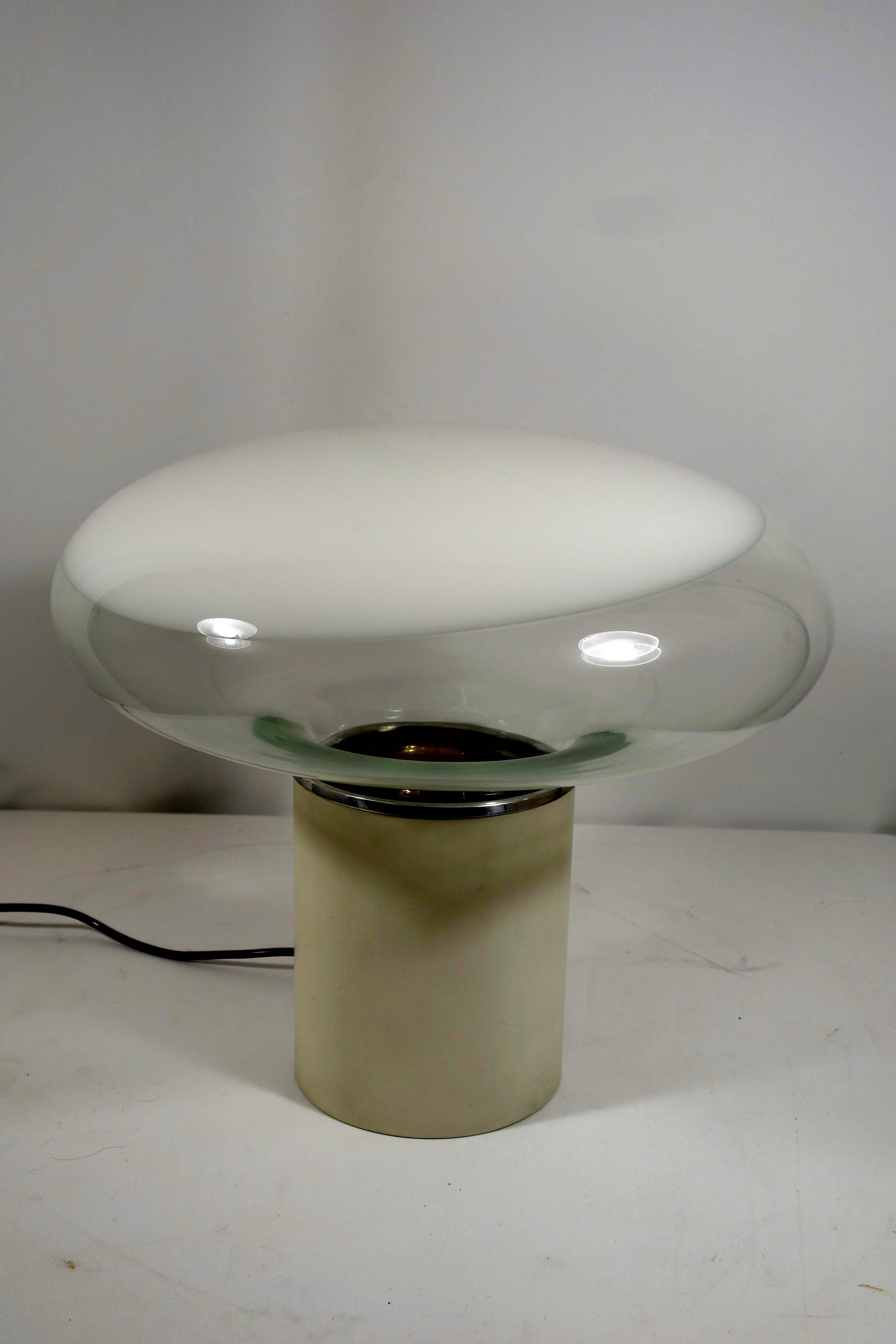 Table Lamp Gill Extra Large made of Steel and Murano by Roberto Pamio for Leucos 1