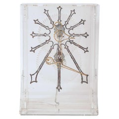 Very Rare Mid-Century Modern Plexiglass XXL Table Clock by Boris Tabacoff
