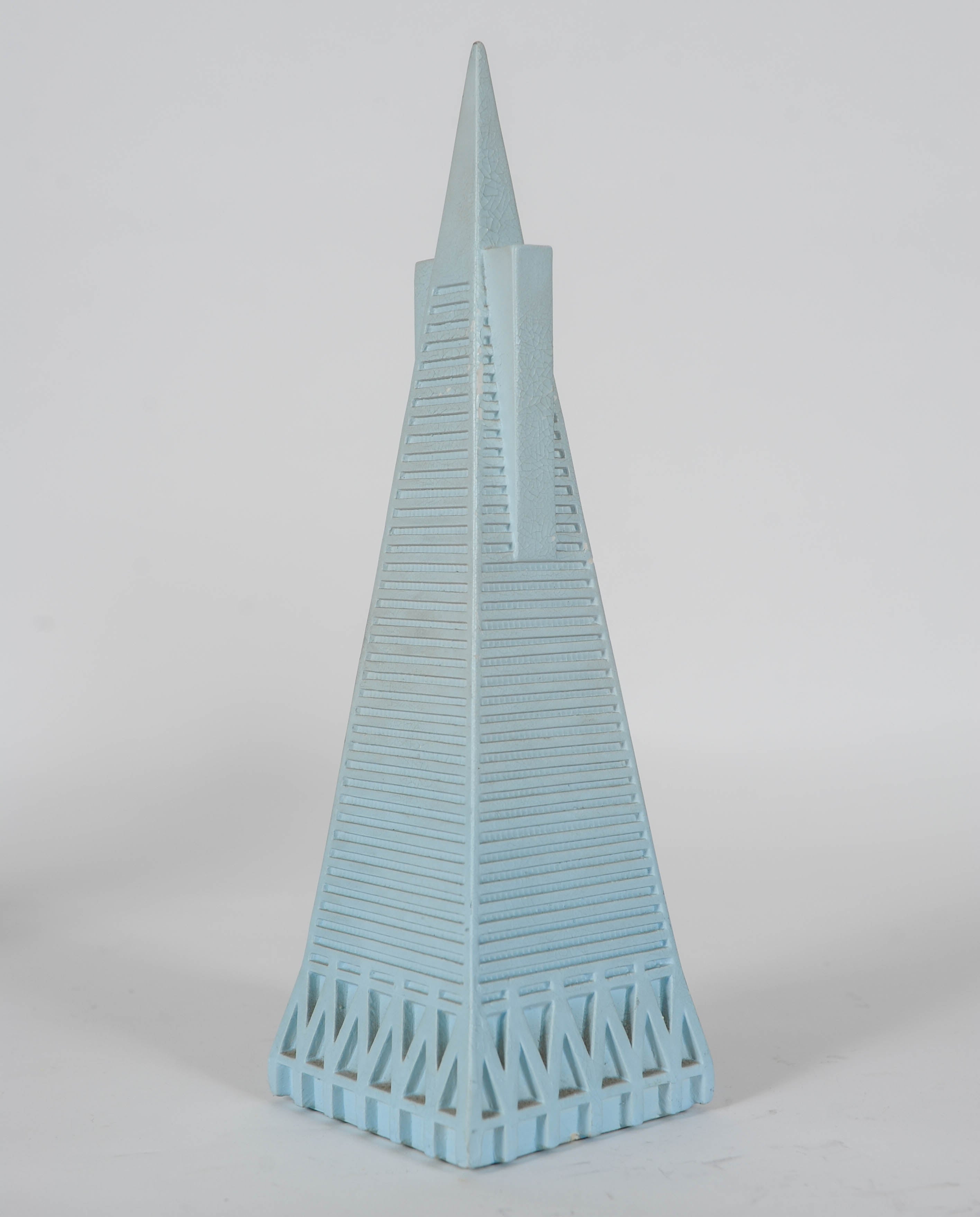 Ceramic Two Model Skyscrapers designed by Johnny Dell'Orto for La Fabbrica di Dedalo