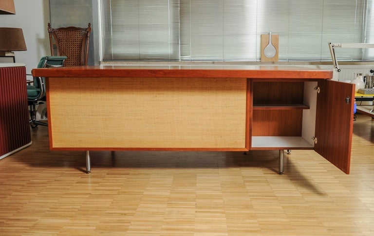 Cane L-Shape Desk in the Style of George Nelson