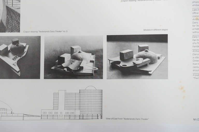 Paper Rem Koolhaas Serigraphy of Nederlands Dans Theater