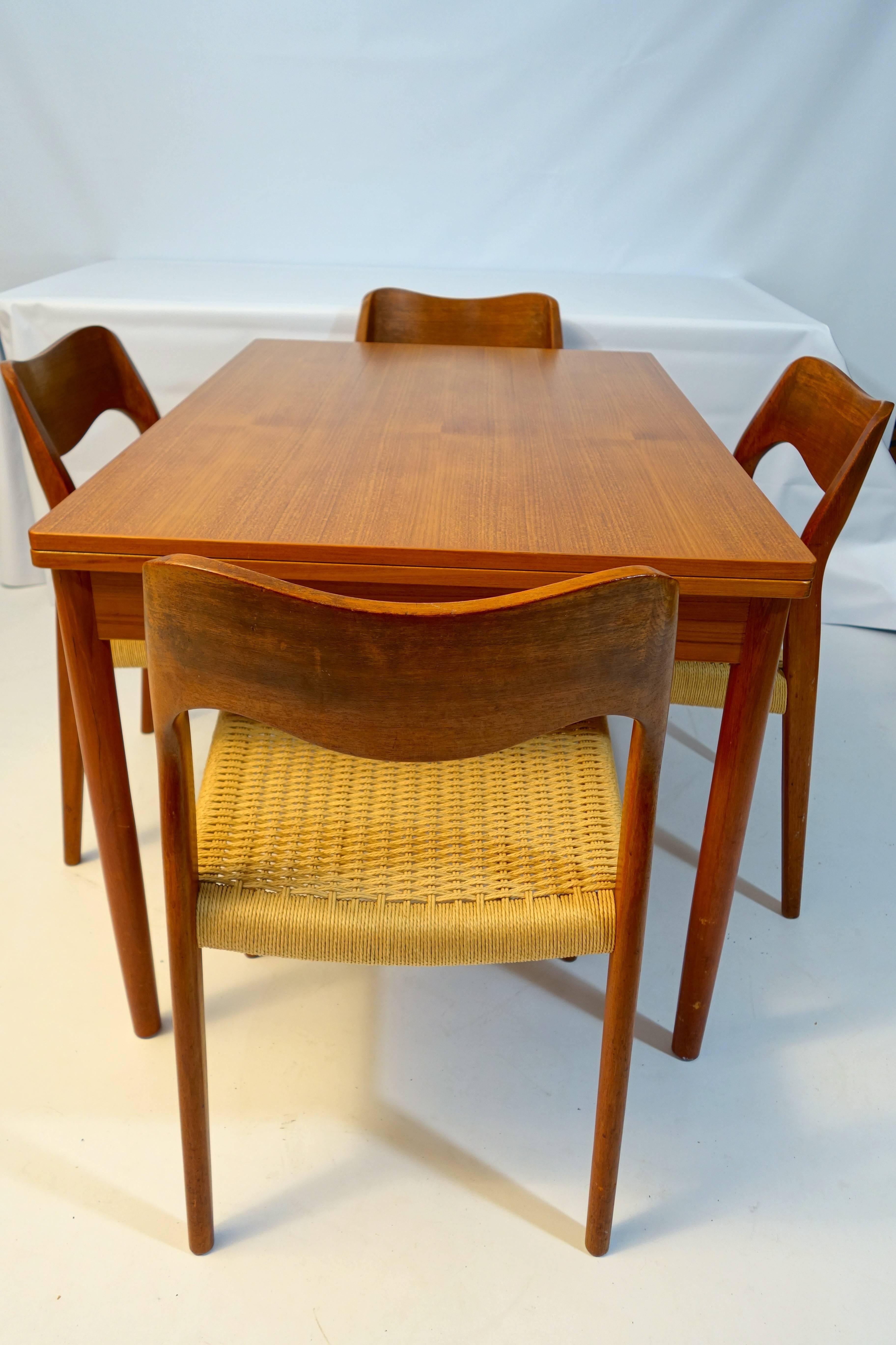Wood Midcentury Modern Scandinavian Teak Dining Table created by Niels O. Møller  For Sale
