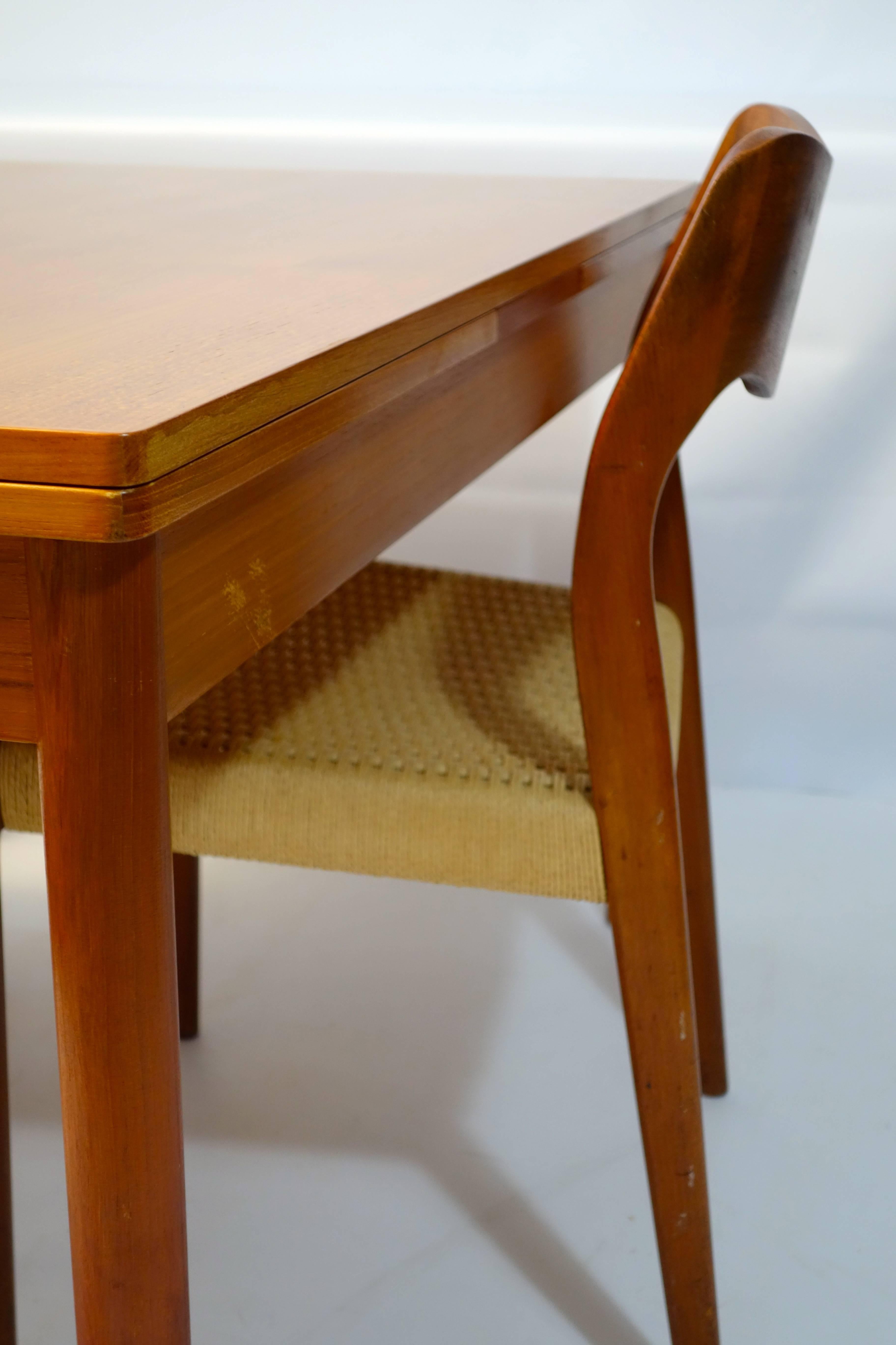 Midcentury Modern Scandinavian Teak Dining Table created by Niels O. Møller For Sale 2
