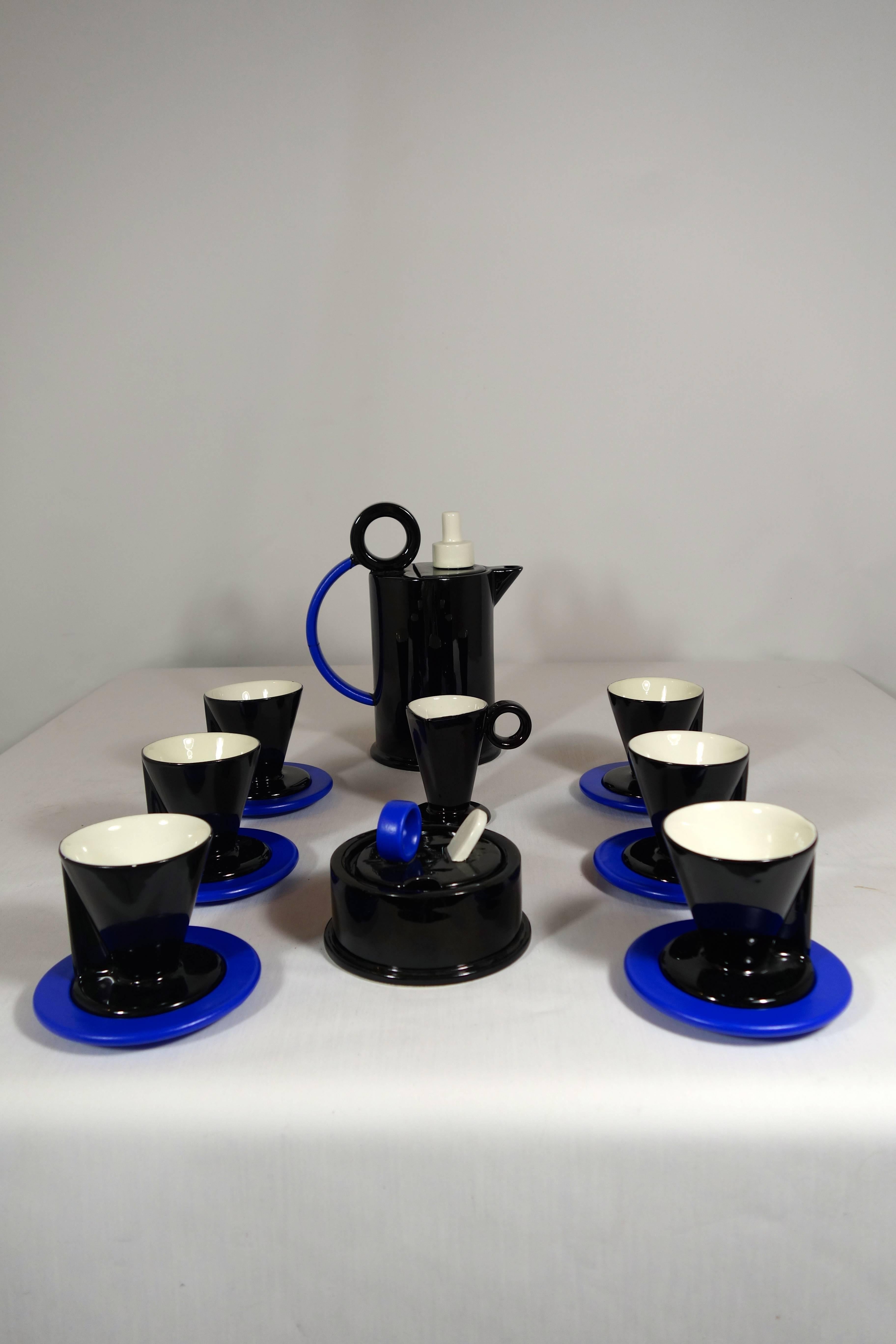 Late 20th Century Memphis Coffee Set from the Hollywood Collection by Marco Zanini for Flavia