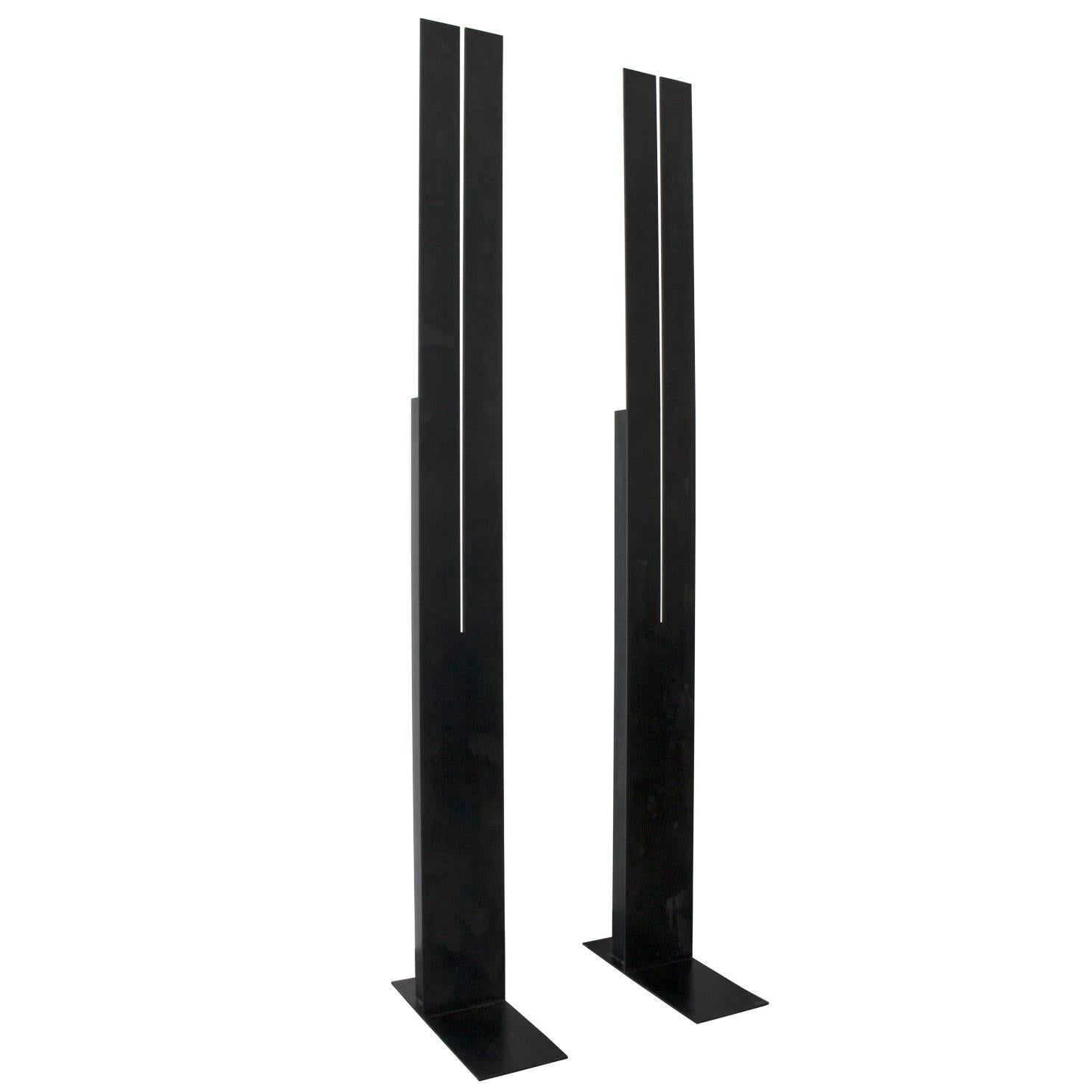 
Obelisk Slit
 Extra Large Sculptural Black Steel Lamps by Lukas Machnik For Sale