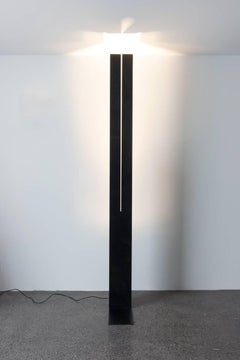 'Obelisk Slit' Extra Large Sculptural Black Steel Lamps by Lukas Machnik