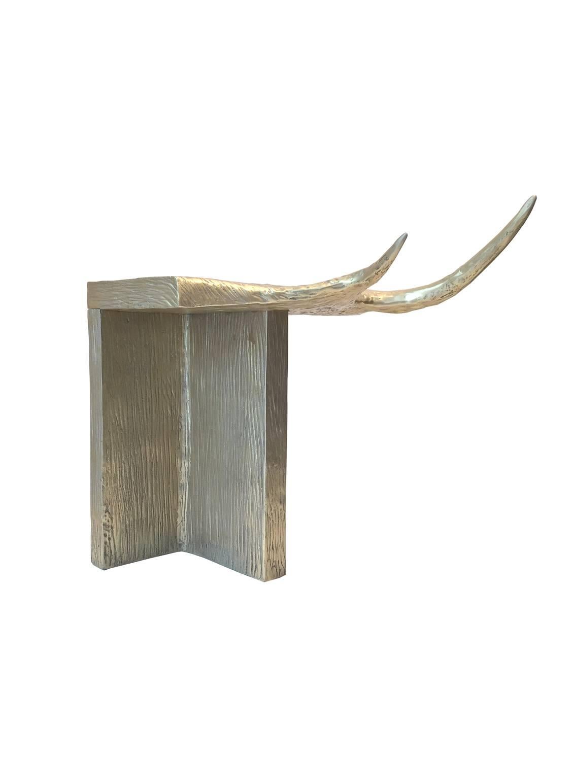 French Stag T-Stool of Aluminum by Rick Owens For Sale