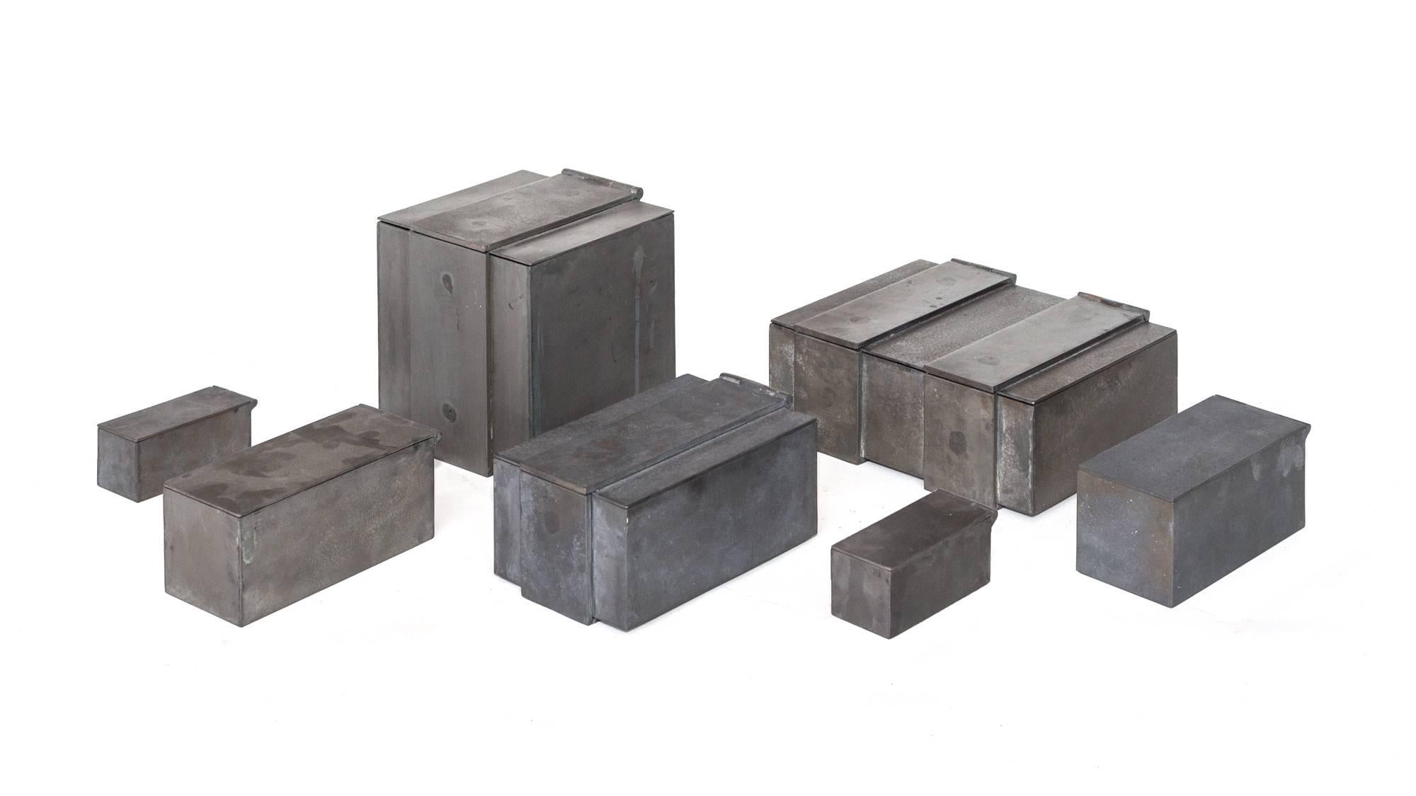 Brutalist Small Iron Jewelry Box by P4H (Parts of Four Home) For Sale