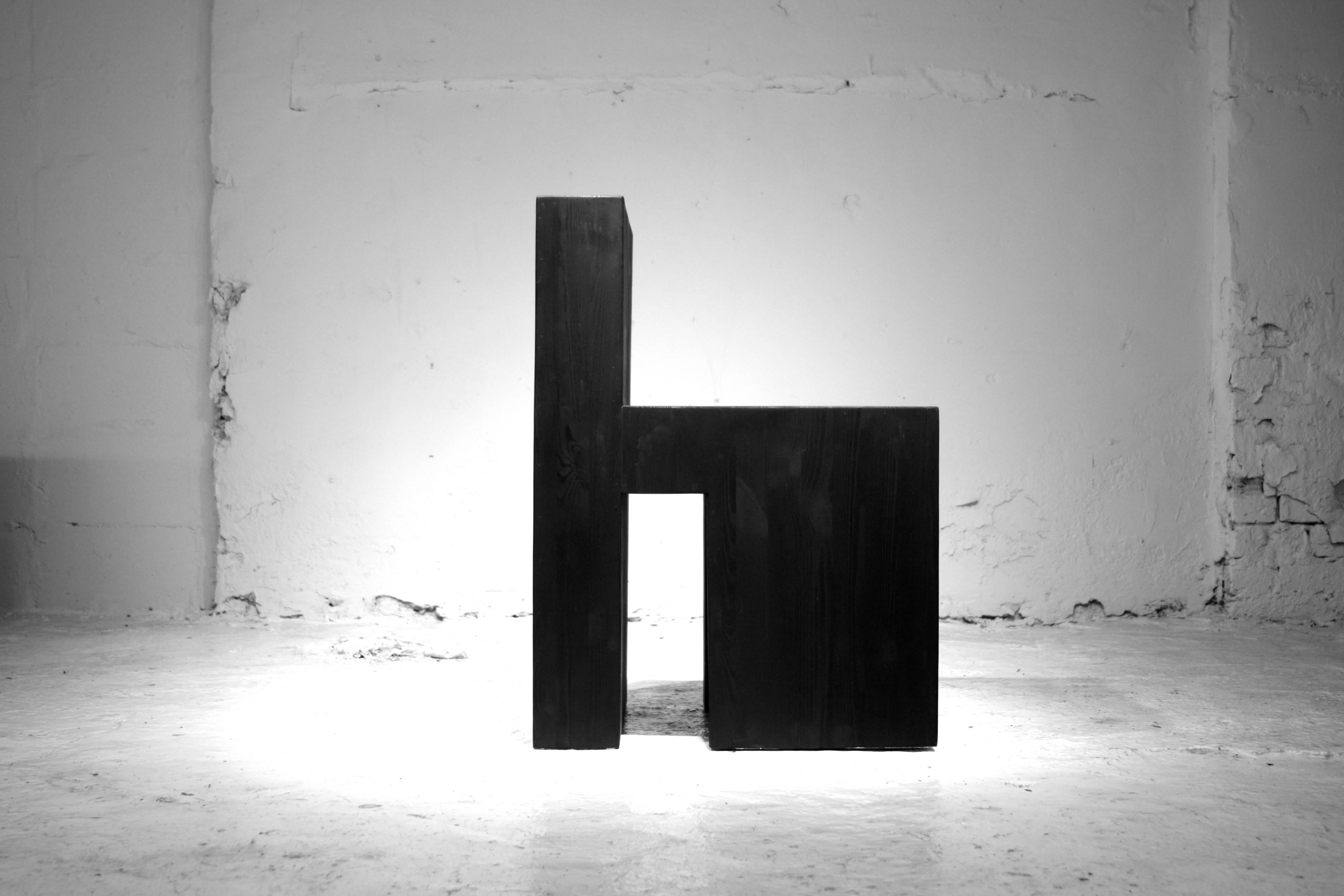 Ebonized 'Monument III' Plywood Chair by Lukas Machnik For Sale