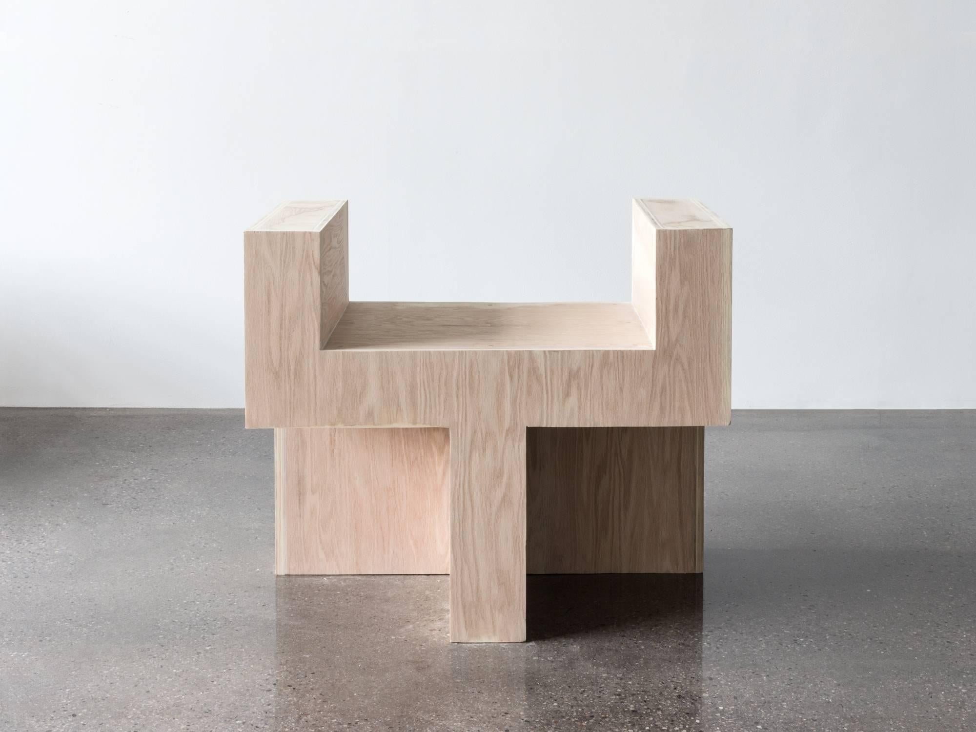 'Monument I' Minimalist Plywood Chair by Lukas Machnik in Natural or Ivory available from LMD/studio. 

Lukas Machnik is an interior designer by trade. Having worked in the field for over a decade, he recognized a gap in the market for