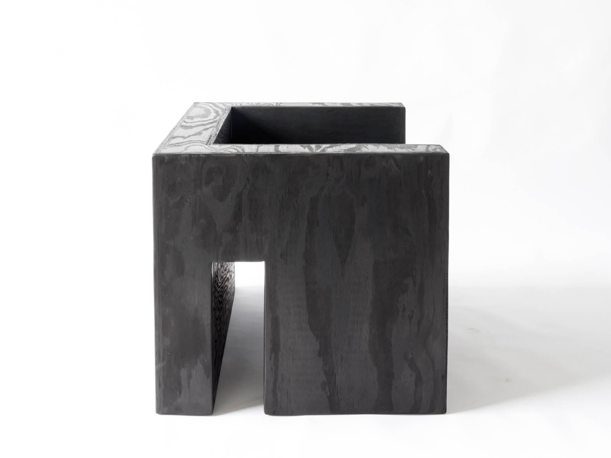 Ebonized Monument II Plywood Minimalist Chair by Lukas Machnik For Sale
