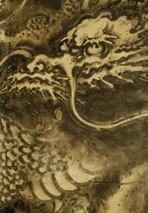 Antique Japanese Dragon Screen Attributed to Kano Tanyu, circa 17th Century