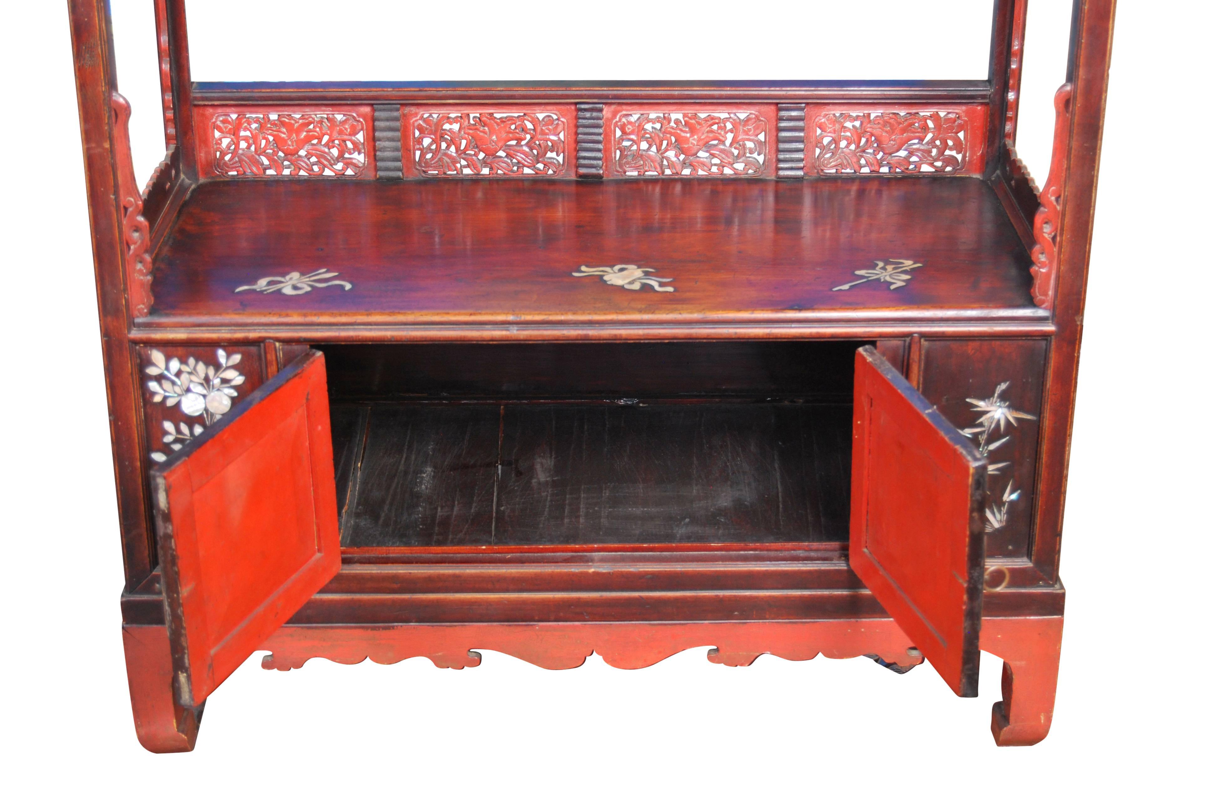 Antique Korean Bookshelf with Inlaid Mother-of-Pearl, 19th Century 4