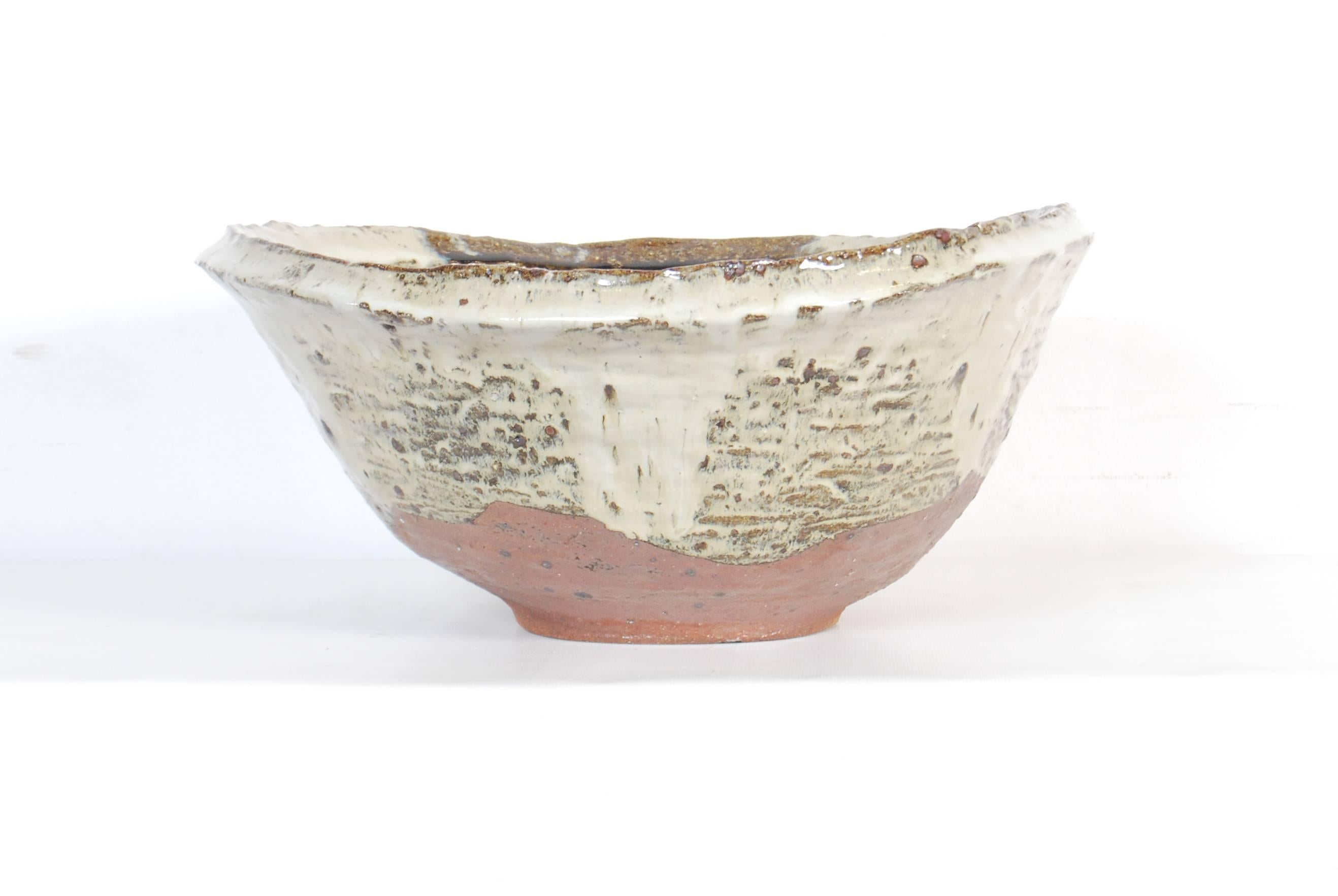 Glazed Large Japanese Stoneware Bowl by Maruta Munehiko