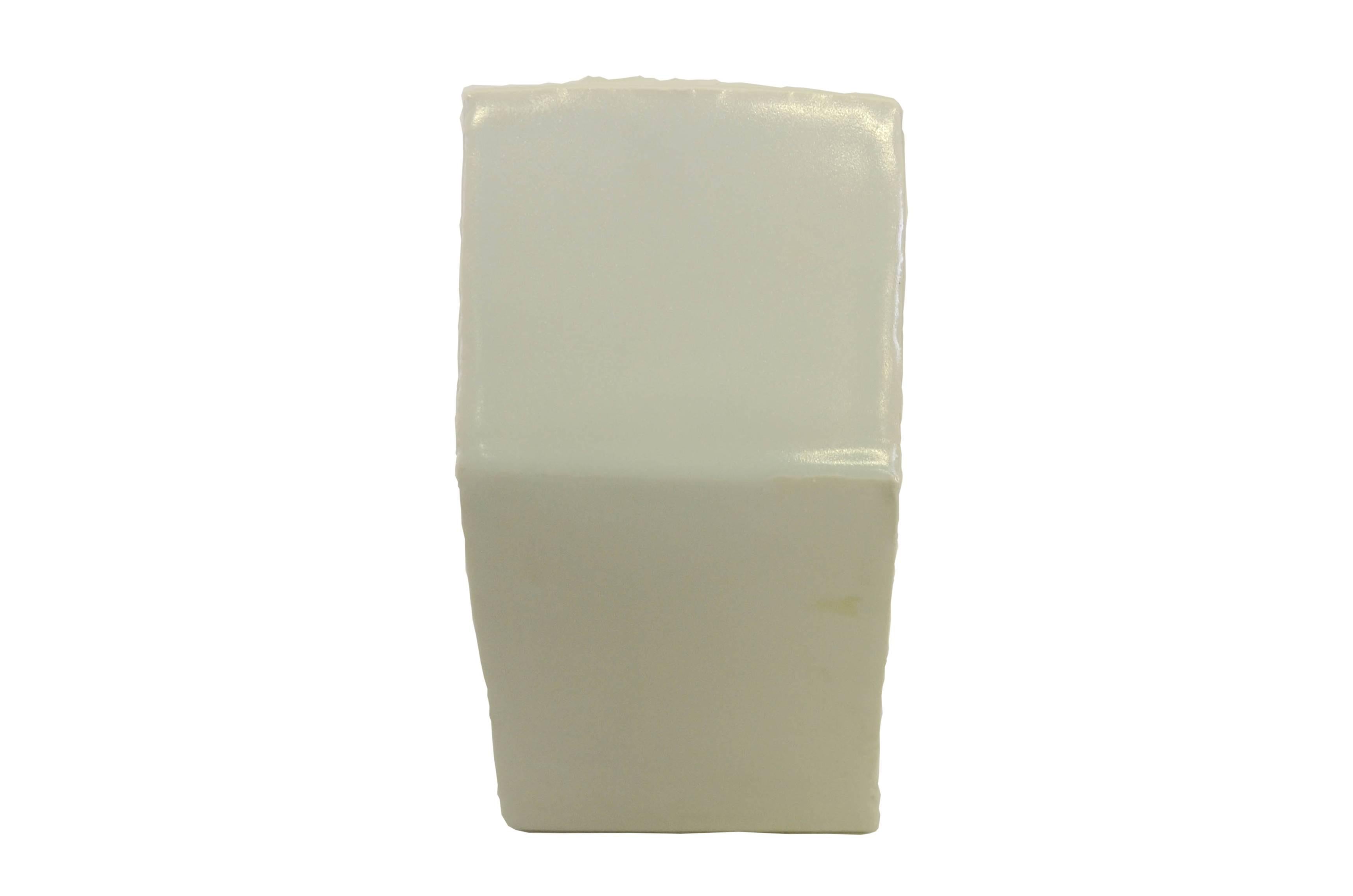 Japanese Celadon Glazed Geometric Porcelain Vase by Miyagawa Kiyoshi In Excellent Condition In Prahran, Victoria
