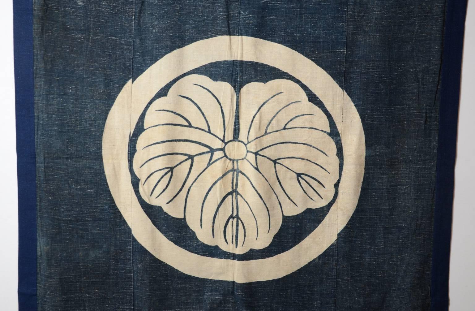 Edo 18th Century Japanese Tsutsugaki Indigo Futon Cover