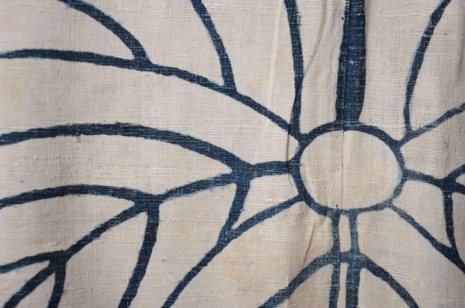 18th Century Japanese Tsutsugaki Indigo Futon Cover In Distressed Condition In Prahran, Victoria