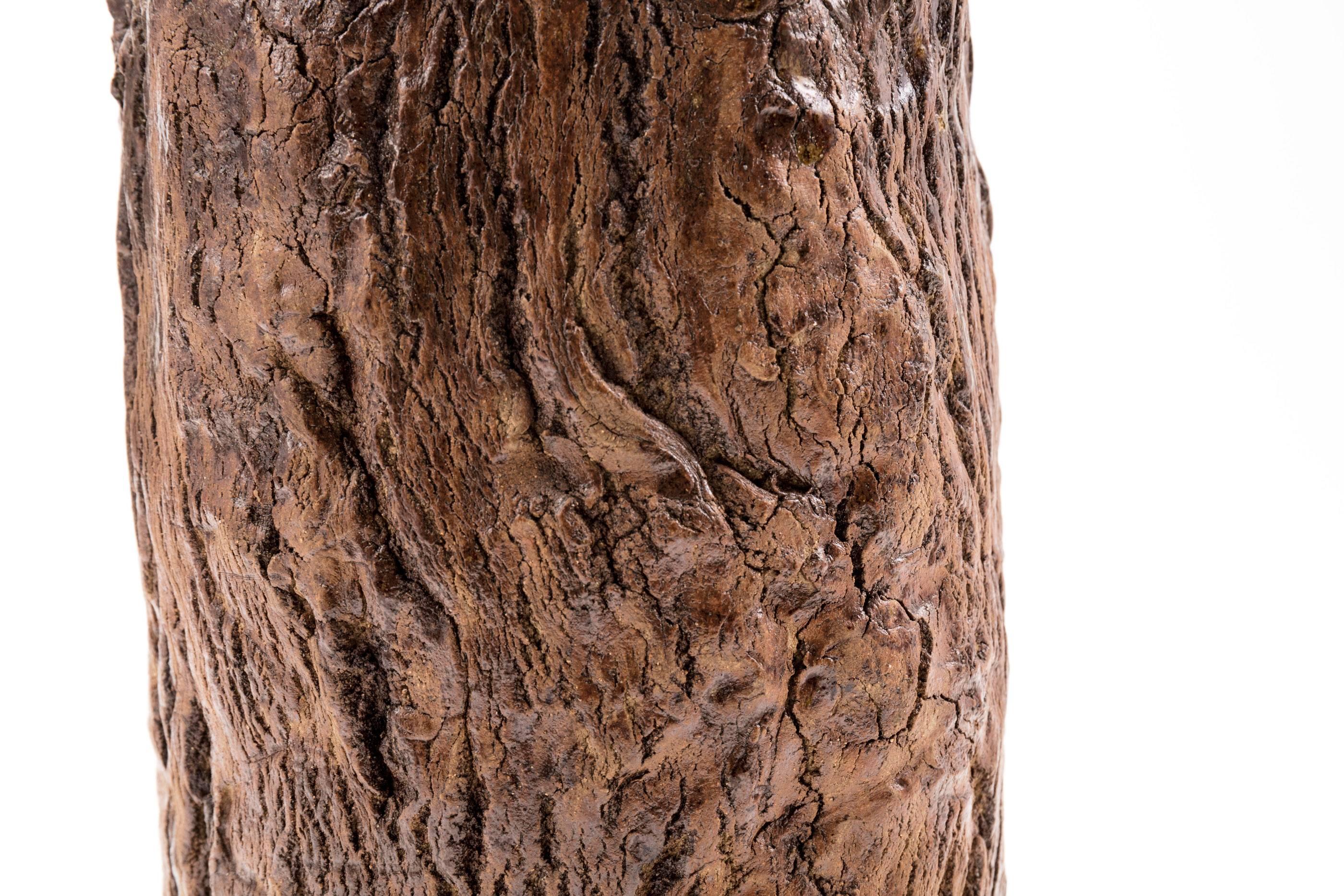 Contemporary Japanese Ceramic Studio Vase Simulated Tree Trunk 4