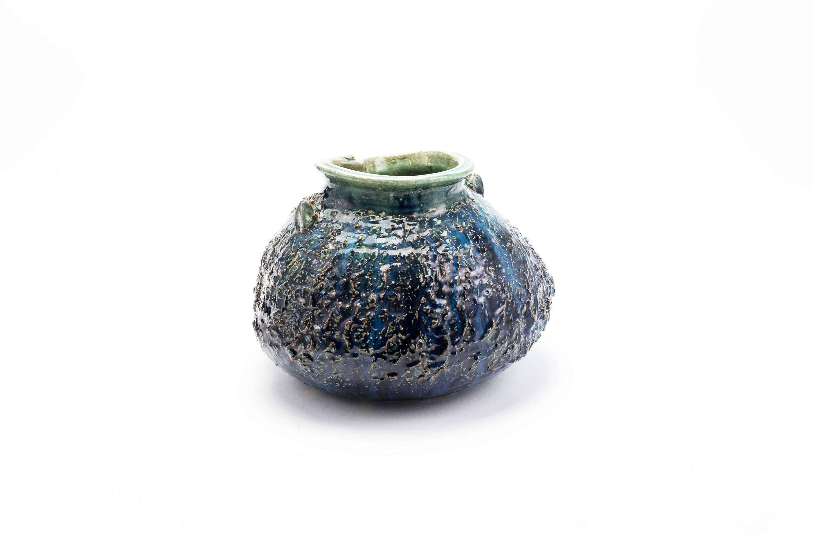Mid-20th Century Japanese Seto Pottery Vase by Yamaguchi Kozaemon 13th 2