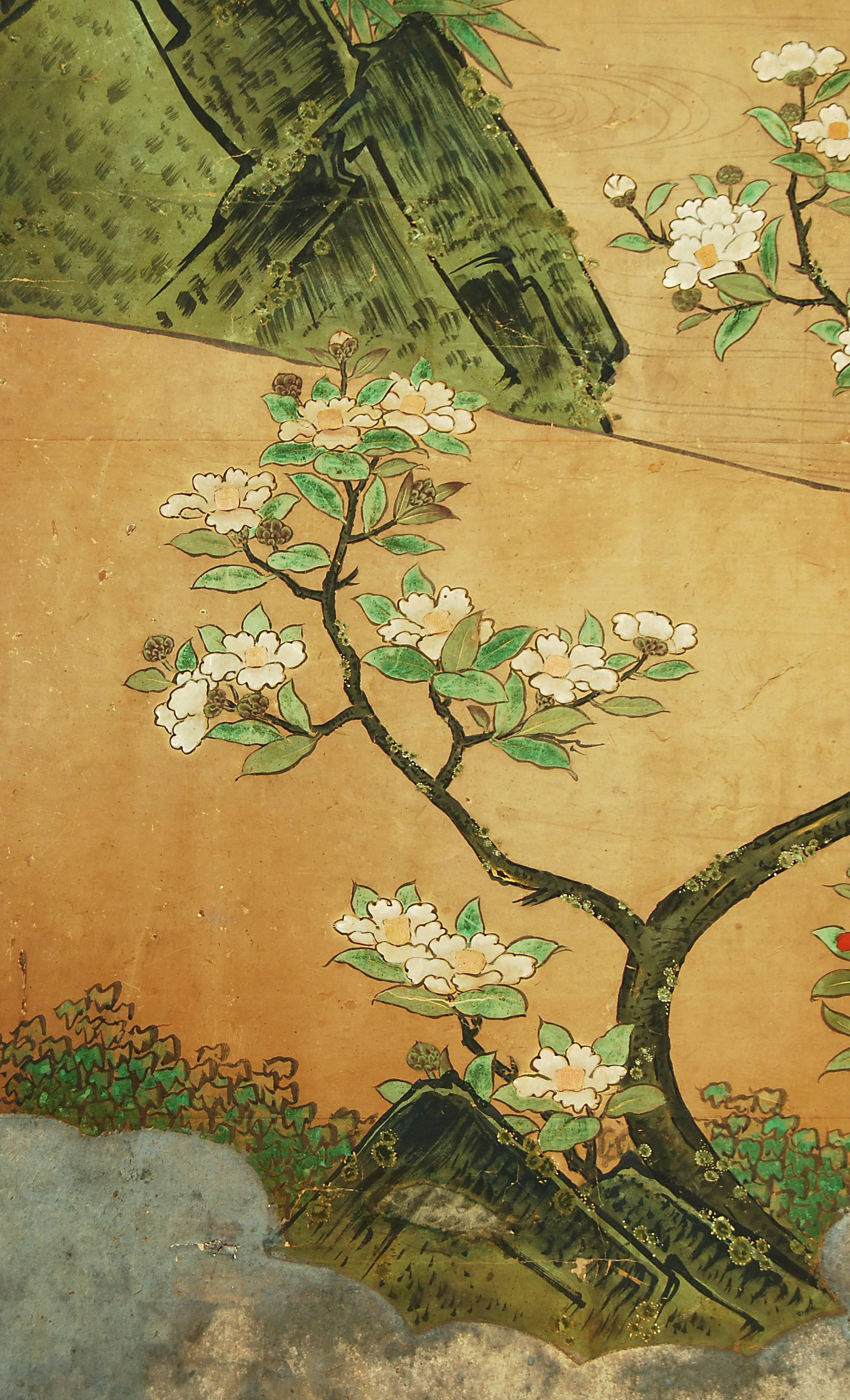 18th Century Japanese Kano School Landscape Screen In Good Condition For Sale In Prahran, Victoria