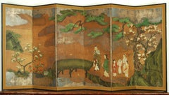 18th Century Japanese Kano School Landscape Screen