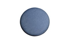 Otomana contemporánea de teca y tela vaquera