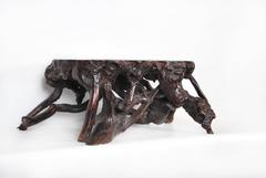 Rare Antique Japanese Rootwood Dais Stand, Meiji Period, circa 1900