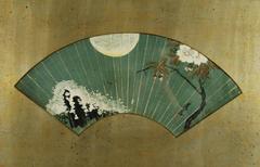 Japanese Fan Painting Signed Shibata Zeshin, 19th Century