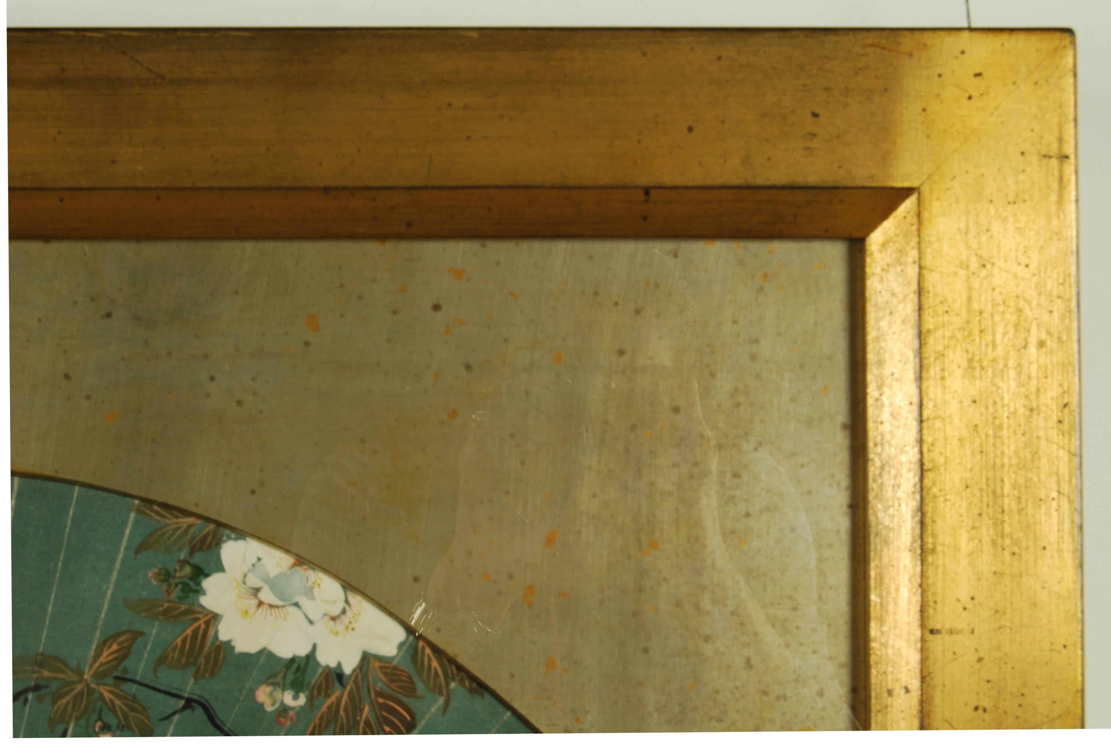 Painted Japanese Fan Painting Signed Shibata Zeshin, 19th Century