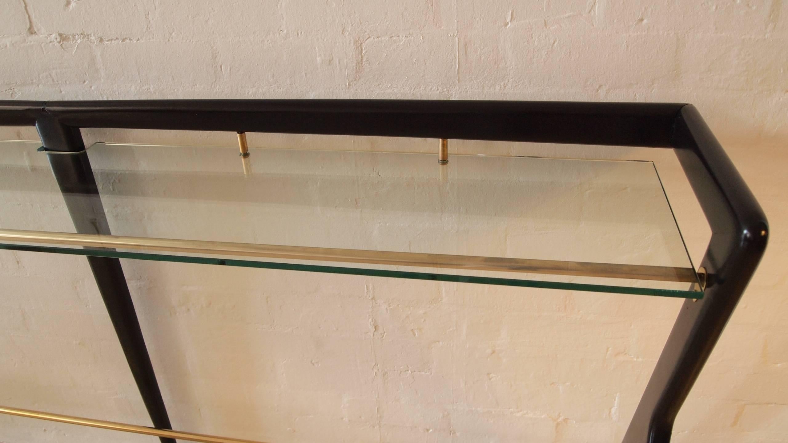Ebonized Ico and Luisa Parisi Long Wooden Console Table, circa 1950