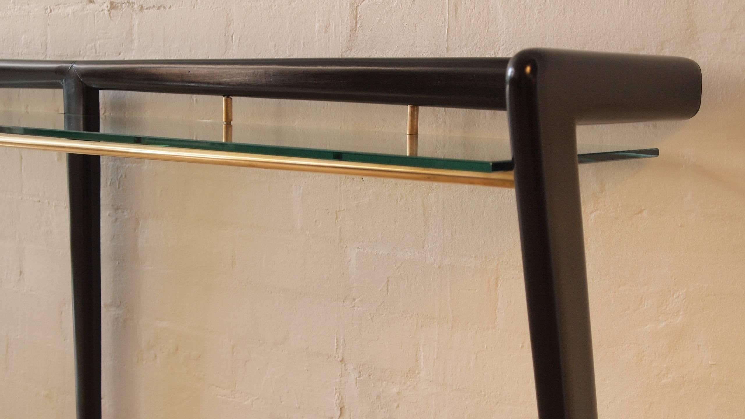 Brass Ico and Luisa Parisi Long Wooden Console Table, circa 1950