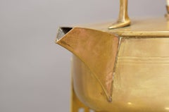 Jan Eisenloeffel Brass Spirit Kettle on Stand, circa 1905