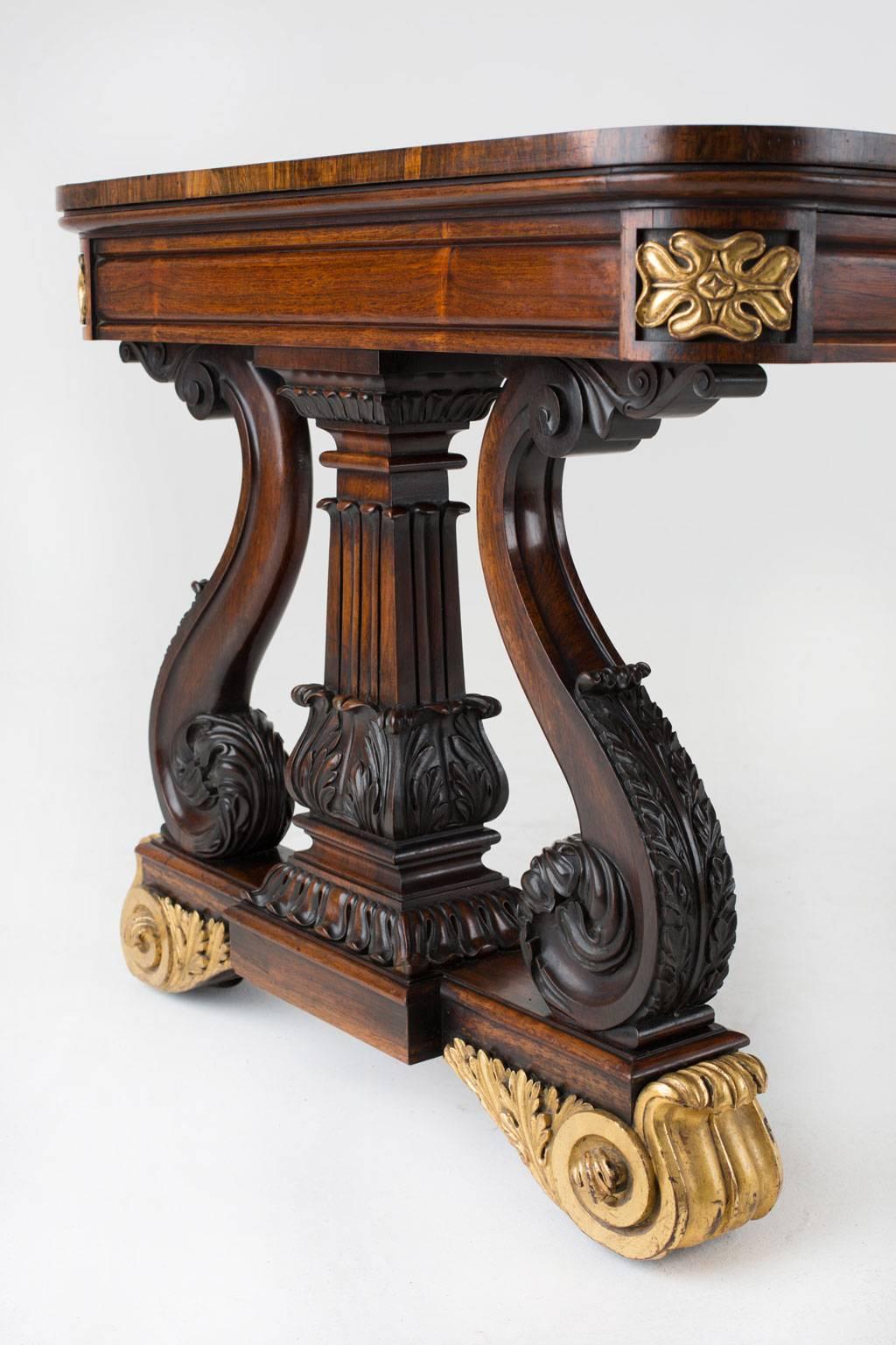 Important English George iv Brazilian Rosewood Library Table For Sale 3