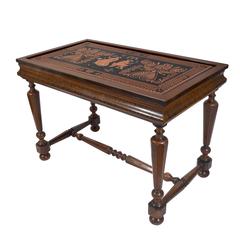 Rare Victorian Porcelain Inset, Greco Romain Painted Side Table