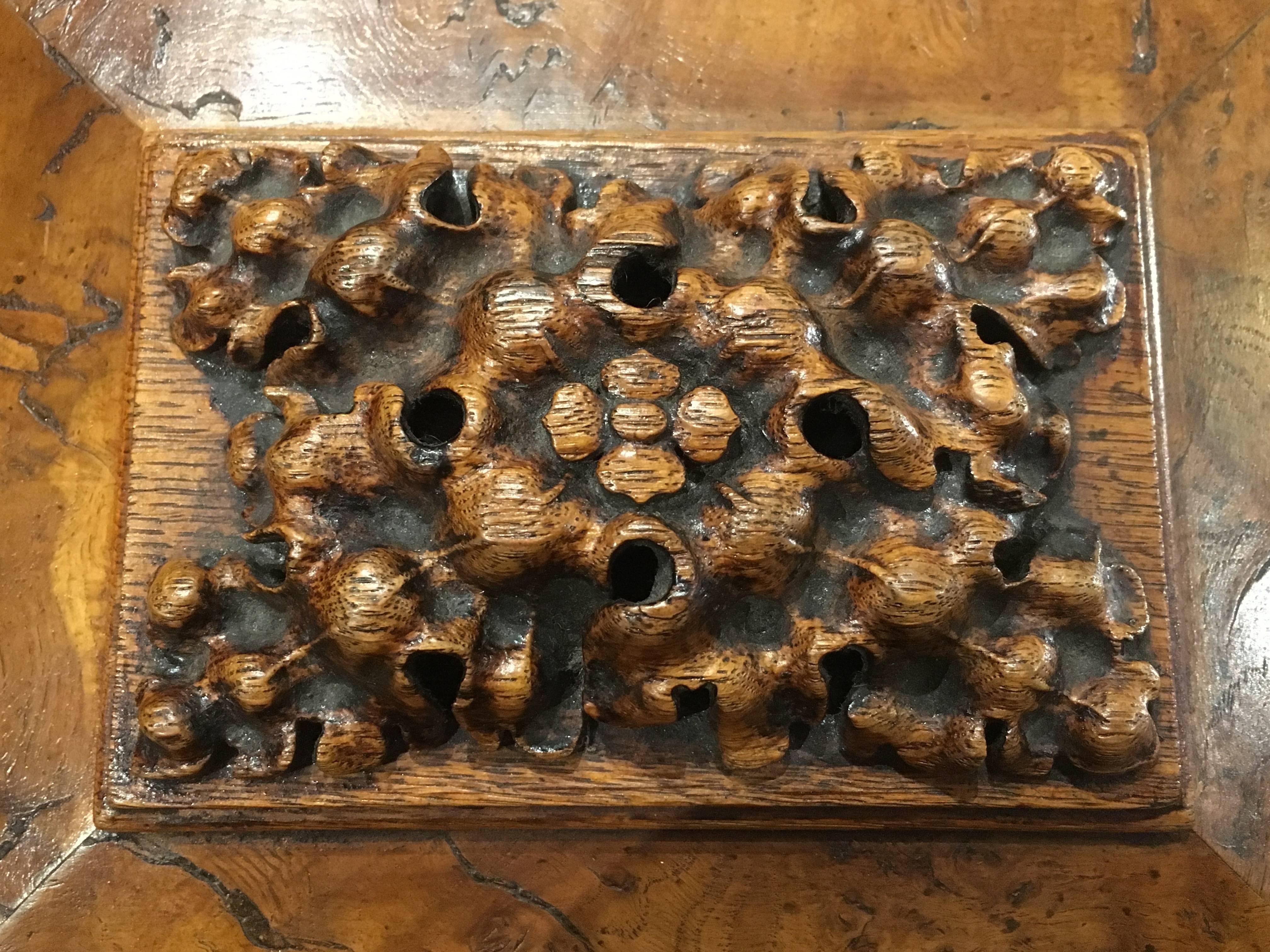 19th Century Scottish Gothic Revival Solid Pollard Oak Utility Box For Sale 2