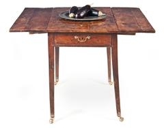 George III Solid Yew Wood Pembroke Table