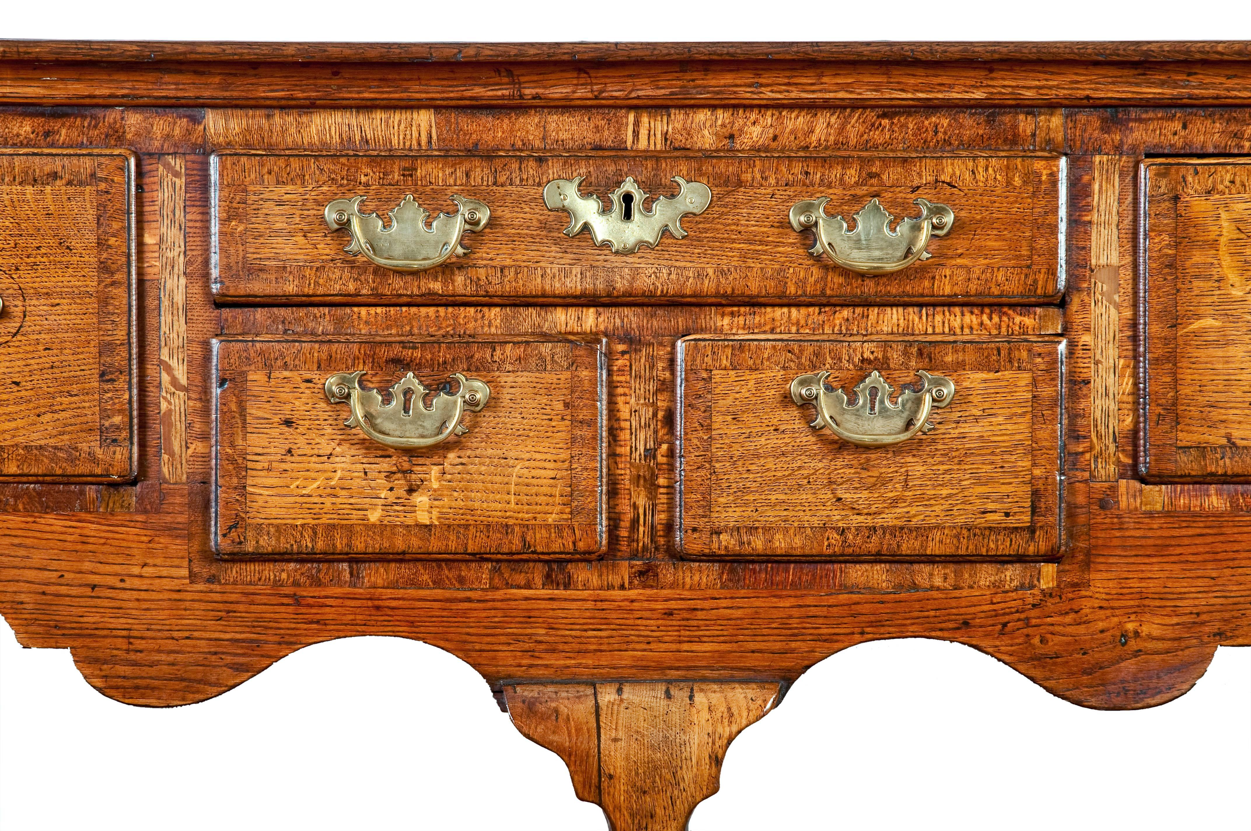 Unusual 18th Century English Oak Dresser Base For Sale 3
