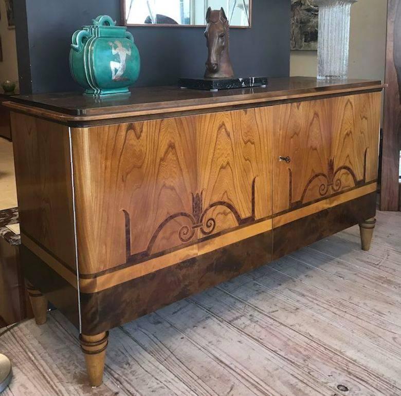 Art Deco elm and birch sideboard from the 