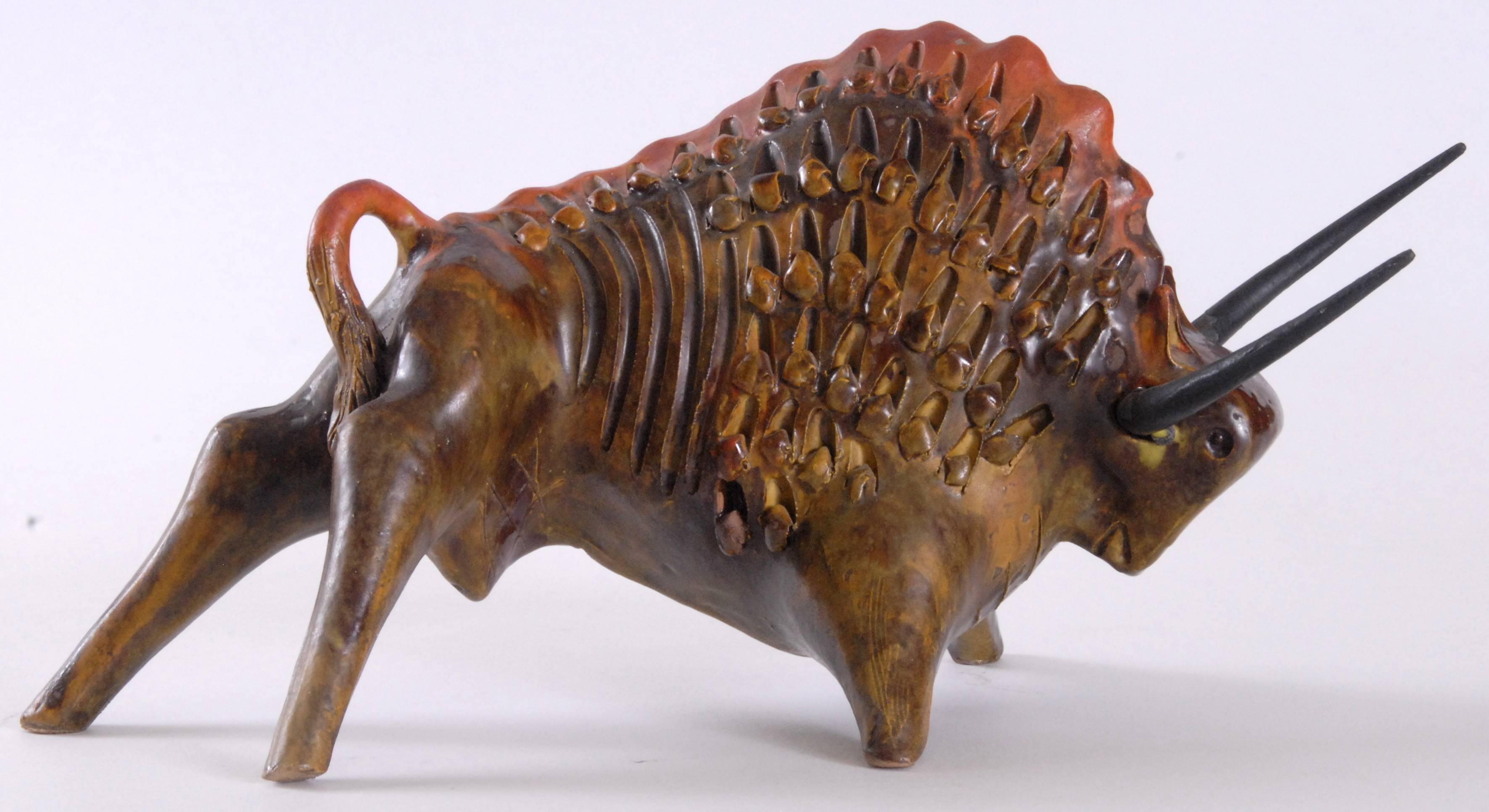 Hand-Crafted Alvino Bagni Stylized Bull, Italy, circa 1960