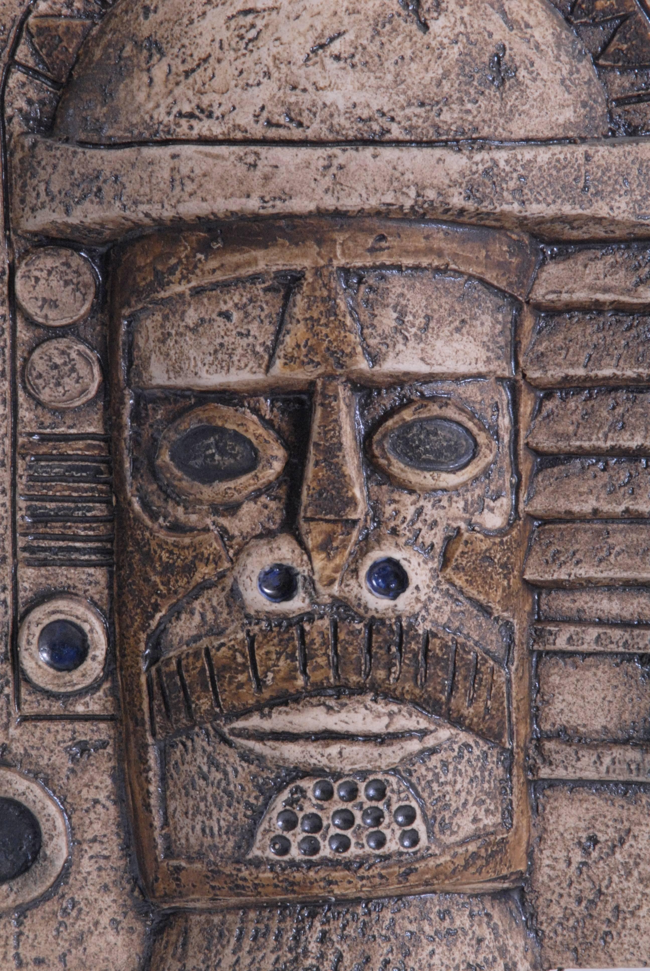 English Troika Mask Aztec Paul Klee Leslie Illsley, England, circa 1972