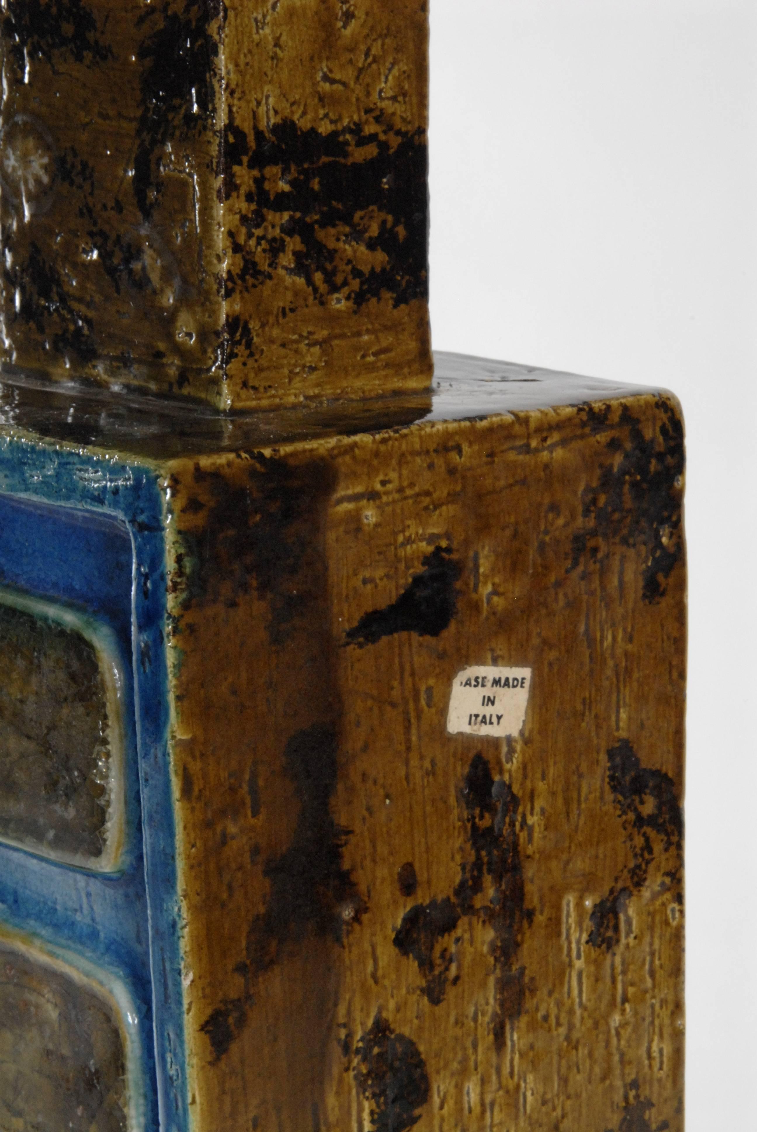 Mid-Century Modern Bitossi Aldo Londi Fish Pattern Lamp Base Italy, circa 1968 For Sale