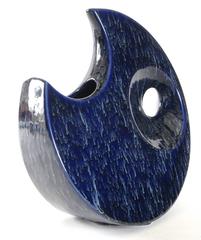 Bertoncello-Mondvase in kobaltblau gesprenkeltem Kobalt, Italien, um 1965