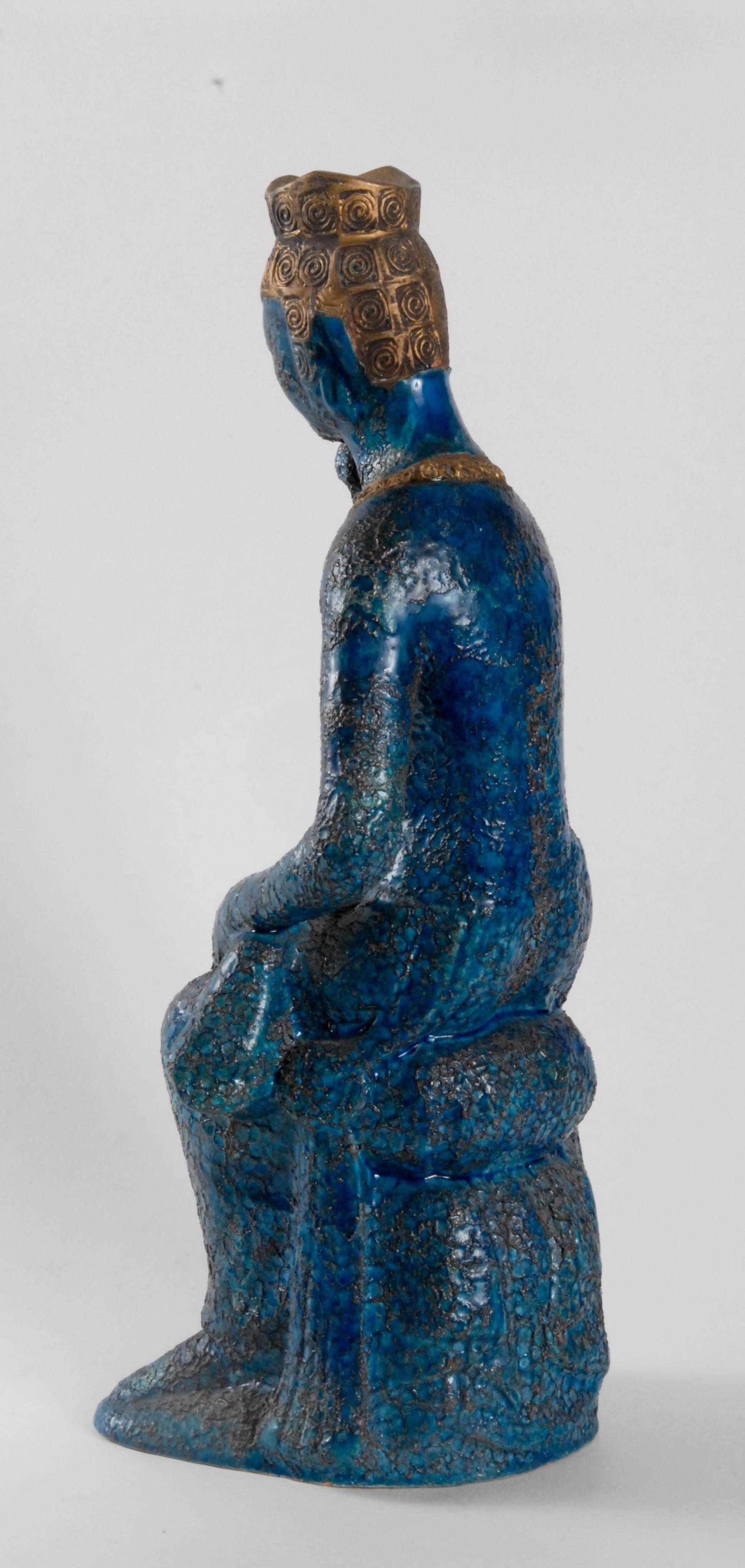 Hand-Crafted Bitossi Buddha, 'Cinese' Glaze, Londi, Italy, circa 1965