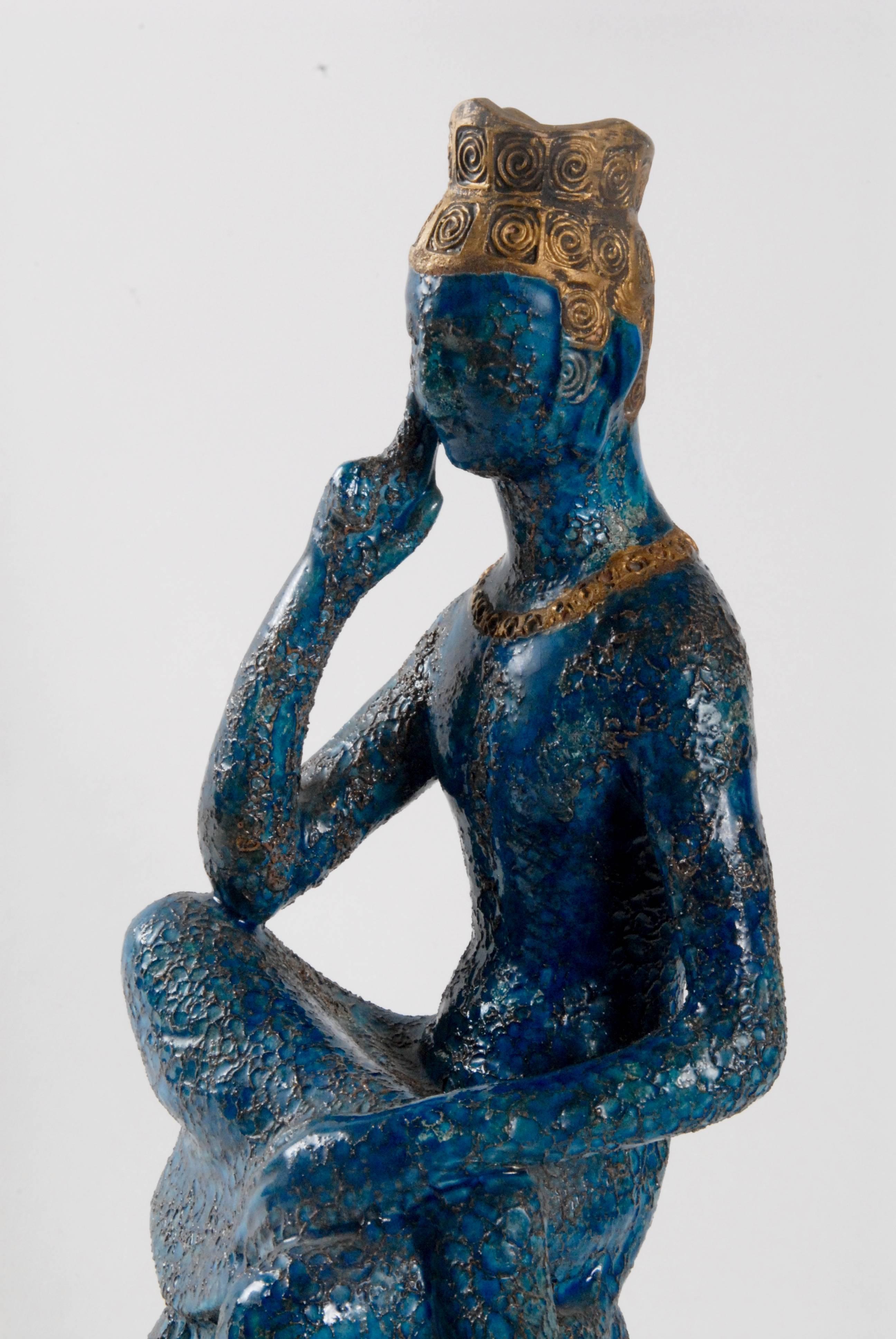 Mid-Century Modern Bitossi Buddha, 'Cinese' Glaze, Londi, Italy, circa 1965